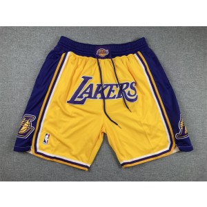 NBA Lakers White Yellow Shorts