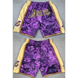 NBA Los Angeles Lakers Purple Gold Shorts (Run Small)