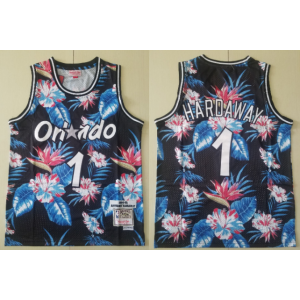 NBA Magic 1 Anfernee Hardaway Black Fashion 1994-95 Hardwood Classics Men Jersey