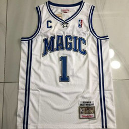 NBA Magic 1 McGrady White Throwback Men Jersey