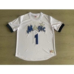 NBA Magic 1 McGrady White Throwback Men Jersey