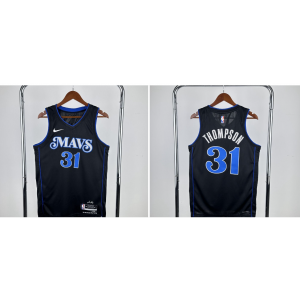 NBA Mavericks 31 Thompson Black Nike Men Jersey