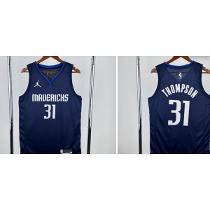 NBA Mavericks 31 Thompson Navy Jordan Men Jersey