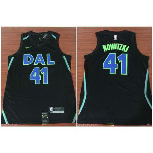 NBA Mavericks 41 Dirk Nowitzki City Edition Navy Nike Swingman Men Jersey