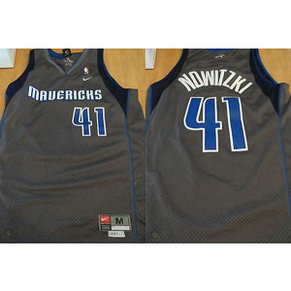 NBA Mavericks 41 Dirk Nowitzki Grey Association Edition Men Jersey