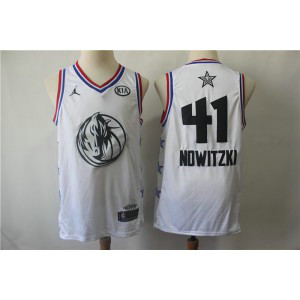 NBA Mavericks 41 Dirk Nowitzki White 2019 NBA All-Star Game Jordan Brand Men Jersey