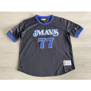 NBA Mavericks 77 Luka Doncic Black MITCHELL & NESS Men Jersey