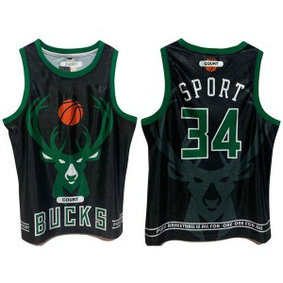 NBA Milwaukee Bucks 34 Giannis Antetokounmpo Black Print Men Jersey NBA Milwaukee Bucks 34 Giannis Antetokounmpo Black Print Men Jersey