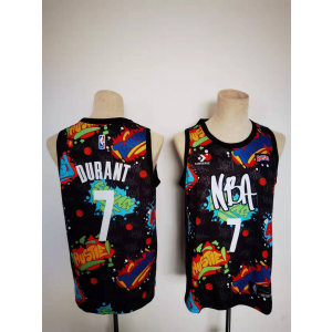 NBA Nets 7 Keven Durant Pop Culture Street Art Black Men Jersey