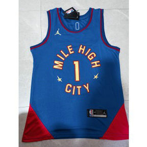 NBA Nuggets 1 Michael Porter Blue Jordan Men Jersey