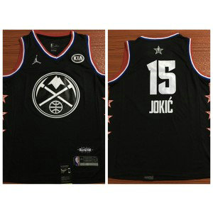 NBA Nuggets 15 Nikola Jokic 2019 All-Star Black Swingman Men Jersey