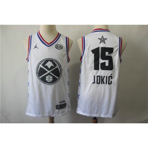 NBA Nuggets 15 Nikola Jokic 2019 All-Star White Swingman Men Jersey