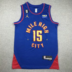 NBA Nuggets 15 Nikola Jokic Blue 2022-23 New Jordan Men Jersey