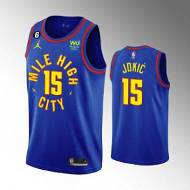 NBA Nuggets 15 Nikola Jokic Blue 2022-23 New Jordan Men Jersey