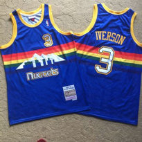 NBA Nuggets 3 Allen Iverson Blue 2006-07 Hardwood Classics Men Jersey