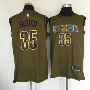 NBA Nuggets 35 Kenneth Faried Olive Nike Swingman Men Jersey