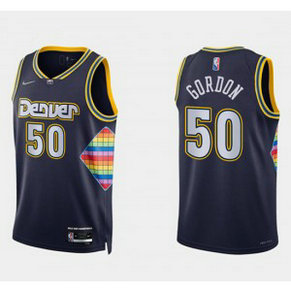 NBA Nuggets 50 Aaron Gordon Navy 75th Anniversary City Nike Men Jersey