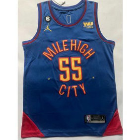 NBA Nuggets 55 Dikembe Mutombo Blue Jordan Men Jersey