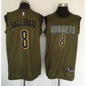 NBA Nuggets 8 Danilo Gallinari Olive Nike Swingman Men Jersey