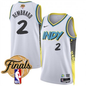 NBA Pacers 2 Andrew Nembhard White City 2025 Finals Nike Men Jersey NBA Pacers 2 Andrew Nembhard White City 2025 Finals Nike Men Jersey