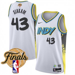 NBA Pacers 43 Pascal Siakam White City 2025 Finals Nike Men Jersey NBA Pacers 43 Pascal Siakam White City 2025 Finals Nike Men Jersey