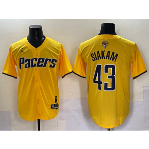 NBA Pacers 43 Pascal Siakam Yellow Finals Baseball Vapor Limited Men Jersey