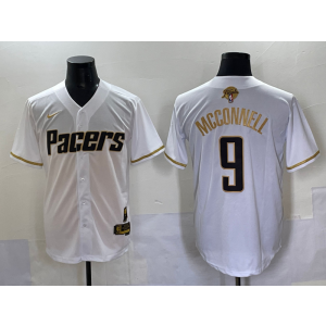 NBA Pacers 9 T.J. McConnell White Gold Finals Baseball Vapor Limited Men Jersey