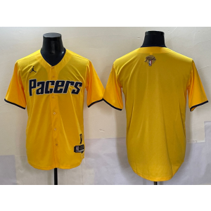 NBA Pacers Blank Yellow Baseball Vapor Limited Men Jersey