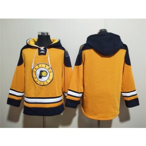 NBA Pacers Blank Yellow Lace-Up Pullover Hoodie