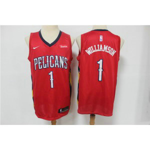NBA Pelicans 1 Zion Williamson Red Nike Men Jersey NBA Pelicans 1 Zion Williamson Red Nike Men Jersey