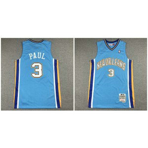 NBA Pelicans 3 Paul Blue Throwback Men Jersey NBA Pelicans 3 Paul Blue Throwback Men Jersey