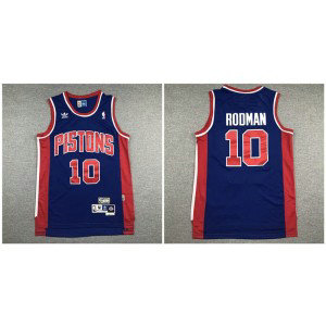 NBA Pistons 10 Dennis Rodman Navy Hardwood Classics Men Jersey
