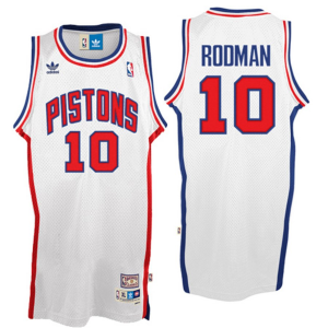 NBA Pistons 10 Dennis Rodman White Hardwood Classic Throwback Jersey NBA Pistons 10 Dennis Rodman White Hardwood Classic Throwback Jersey