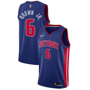 NBA Pistons 6 Bruce Brown Jr. Blue 2018 Draft Nike Men Jersey