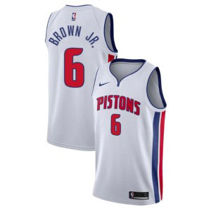 NBA Pistons 6 Bruce Brown Jr. White 2018 Draft Nike Men Jersey