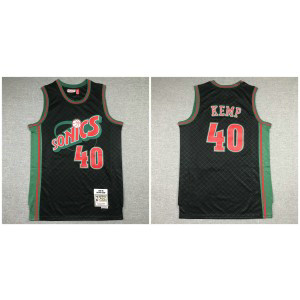 NBA Seattle Supersonics 40 Shawn Kemp Black Men Jersey NBA Seattle Supersonics 40 Shawn Kemp Black Men Jersey