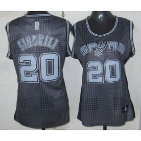 NBA Spurs 20 Manu Ginobili Black Rhythm Women Jersey