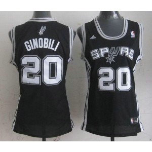 NBA Spurs 20 Manu Ginobili Black Road Women Jersey NBA Spurs 20 Manu Ginobili Black Road Women Jersey