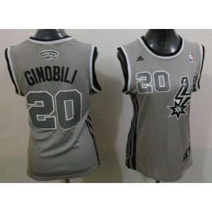 NBA Spurs 20 Manu Ginobili Grey Alternate Women Jersey
