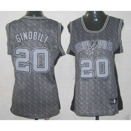 NBA Spurs 20 Manu Ginobili Grey Static Women Jersey NBA Spurs 20 Manu Ginobili Grey Static Women Jersey