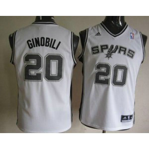 NBA Spurs 20 Manu Ginobili White Youth Jersey
