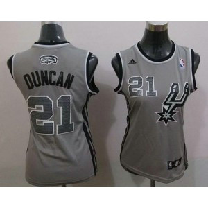 NBA Spurs 21 Tim Duncan Grey Alternate Women Jersey NBA Spurs 21 Tim Duncan Grey Alternate Women Jersey