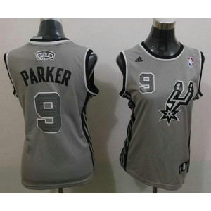 NBA Spurs 9 Tony Parker Grey Alternate Women Jersey NBA Spurs 9 Tony Parker Grey Alternate Women Jersey