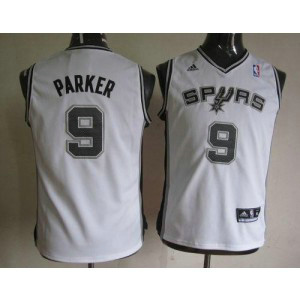NBA Spurs 9 Tony Parker White Youth Jersey