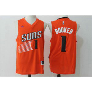 NBA Suns 1 Devin Booker 2016 Alternate Orange New Swingman Men Jersey