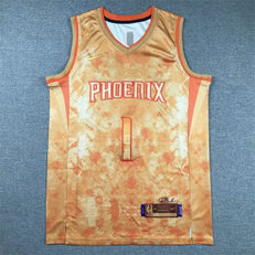 NBA Suns 1 Devin Booker Orange Nike Men Jersey