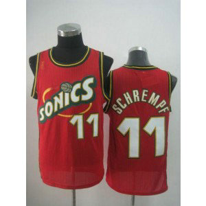 NBA Supersonics 11 Detlef Schrempf Red Throwback Men Jersey