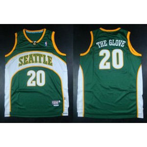 NBA Supersonics 20 Gary Payton Green The Glove Men Jersey