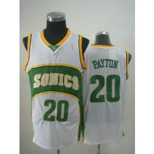 NBA Supersonics 20 Gary Payton White Throwback Men Jersey