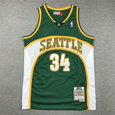 NBA Supersonics 34 Ray Allen Green Throwback Men Jersey